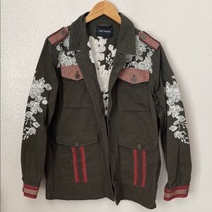 DRIFTWOOD Olive Jacket with Red and White Embroidery